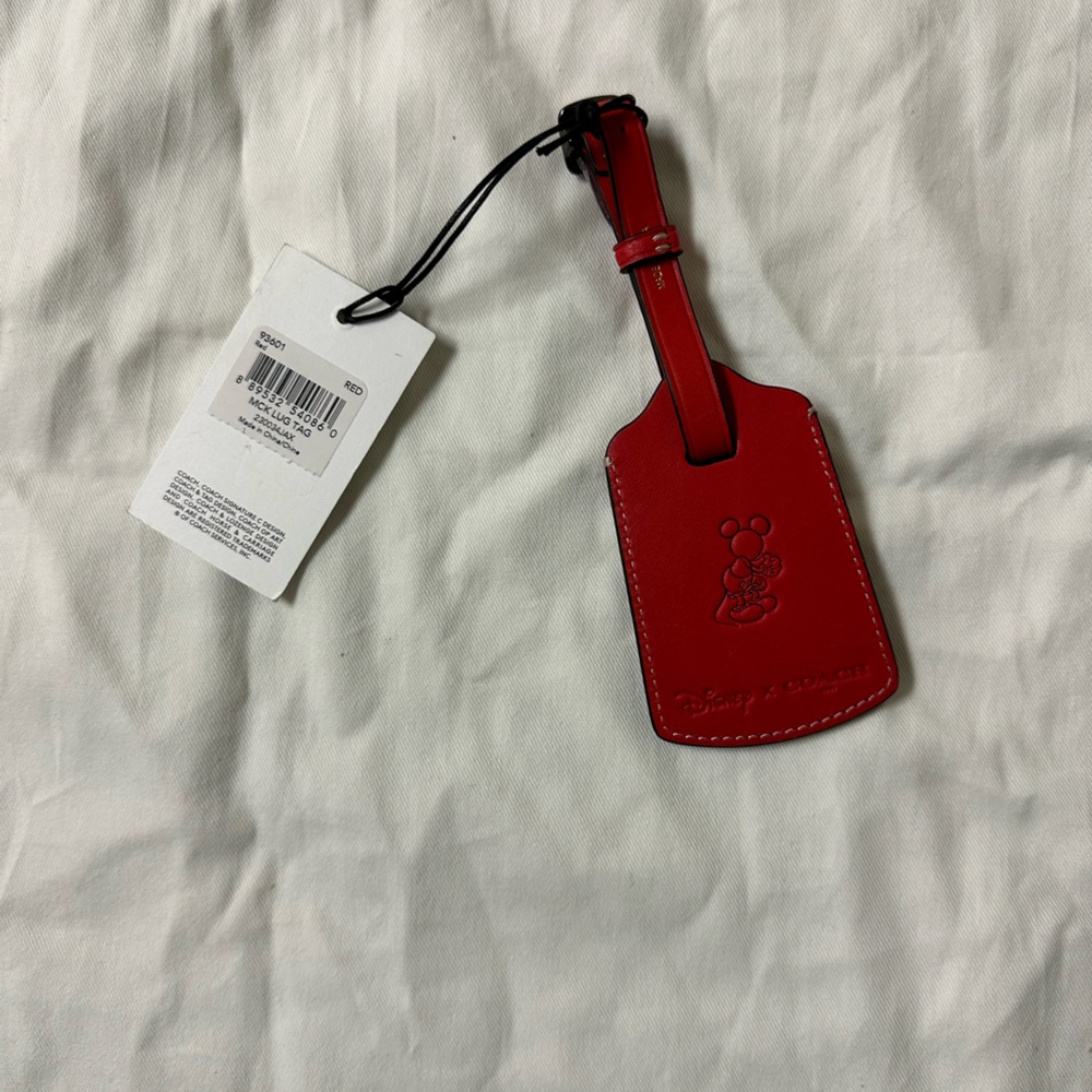 NWT! Authentic Coach Red MICKEY LUGGAGE TAG!